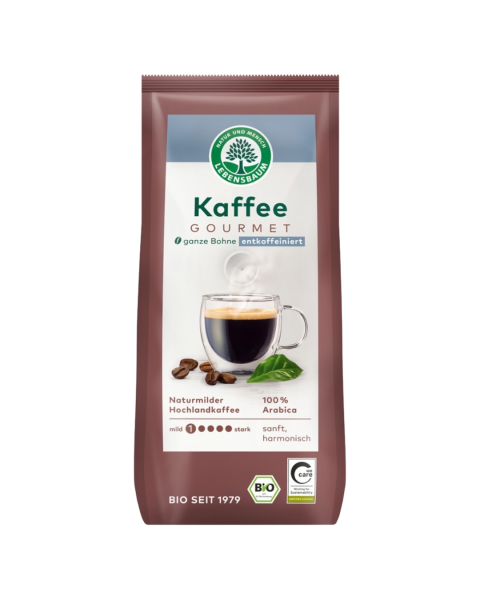 Lebensbaum Bio Kaffee Gourmet, entkoffeiniert, ganze Bohne