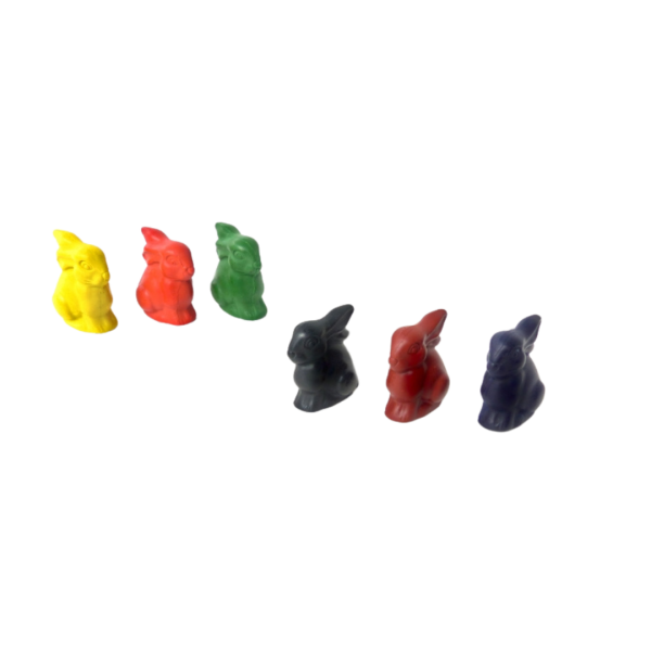 ökoNORM Wachsmalfigur "Buni" nawaro, 6er "Classic" (gelb, rot, blau, dunkelgrün, braun, schwarz)