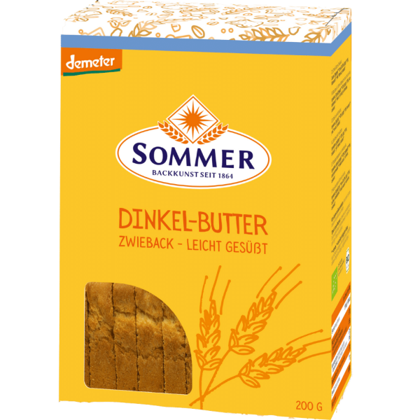 Sommer Økologisk Spelt Butter Rusk, let sødet