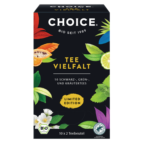 CHOICE Smagekasse med økologisk te i 10 varianter