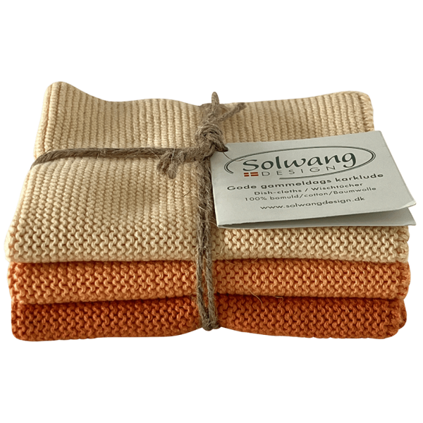 Solwang Design Økologiske karklude i brune nuancer.