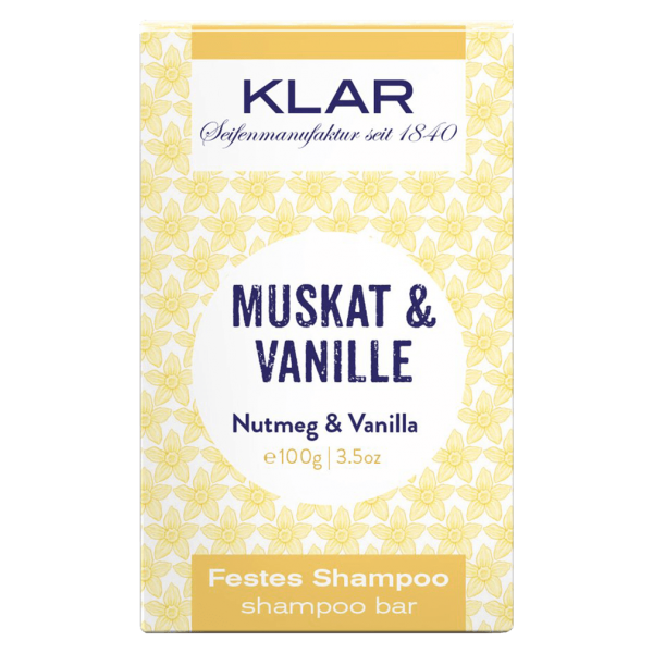 Klar Seifen Klar&#039;s solid shampoo muskatnød &amp; vanilje