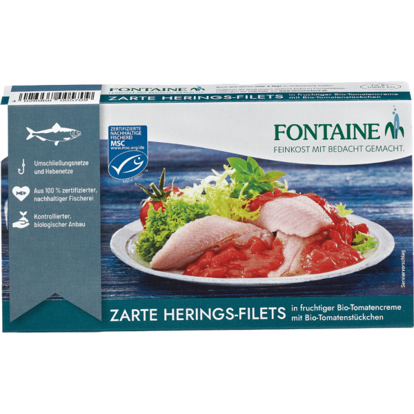 Fontaine Heringsfilets in Bio-Tomatencreme