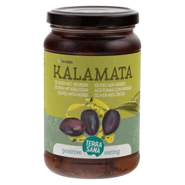 TerraSana Økologiske Kalamata-oliven med urter