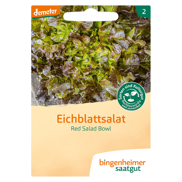 Bingenheimer Saatgut Økologisk plukket salat, rød salatskål