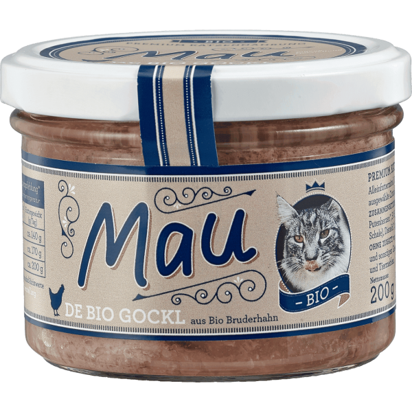 Wuff &amp; Mau Bio Katzenfutter Mau De Gockel