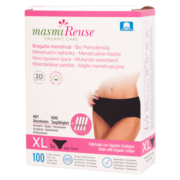 Masmi Organic Care Økologiske menstruationstrusser sort