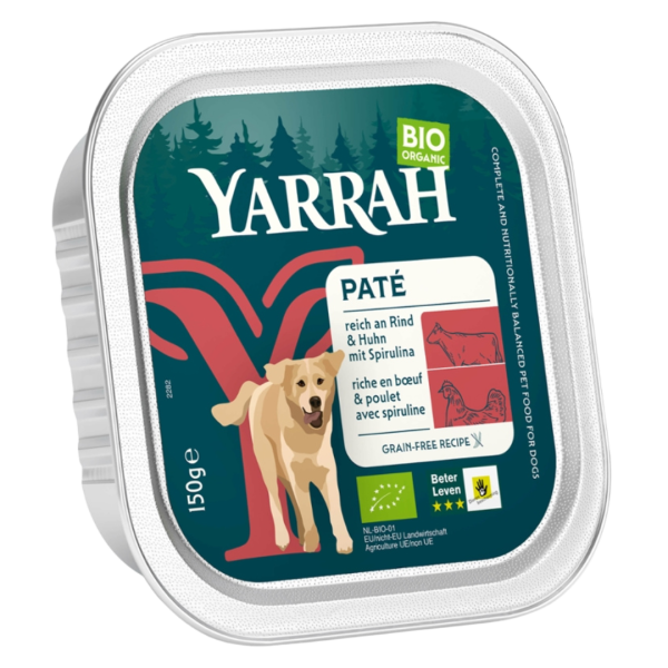 Yarrah Økologisk hundefoder kylling og oksekød med spirulina