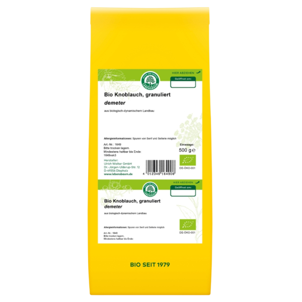 Lebensbaum Bio Knoblauch, fein granuliert