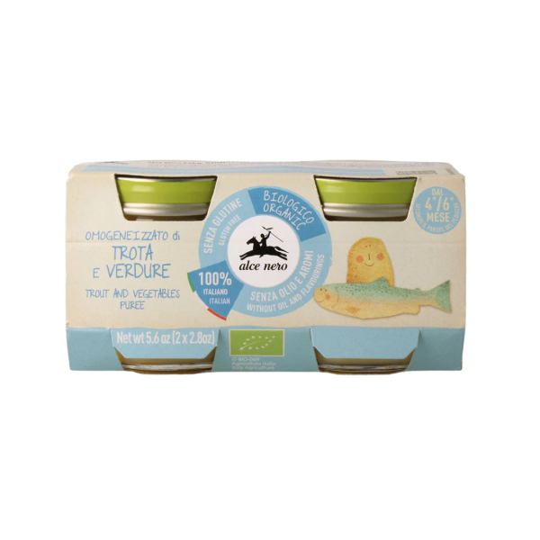 Alce Nero Bio Forellen-Gemüse-Brei Baby Food