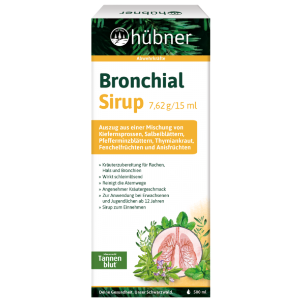 Hübner Bronkialsirup med urteekstrakt, 500 ml