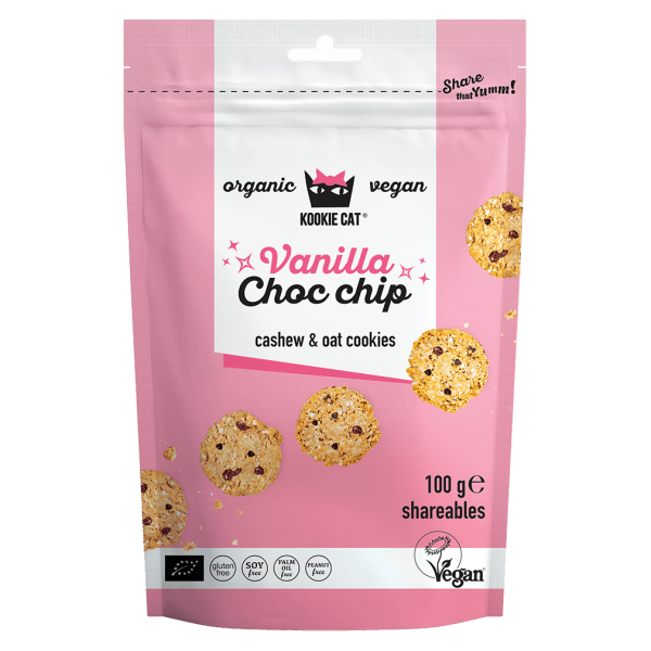 Kookie Cat Økologiske vanilje- og chokoladekiks i miniformat