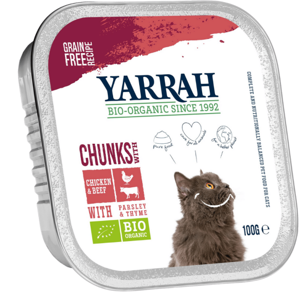 Yarrah Bio Katzenfutter Bröckchen Rind