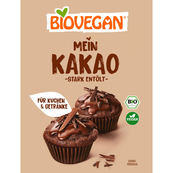 Biovegan Økologisk kakaopulver, kraftigt affedtet, 125 g
