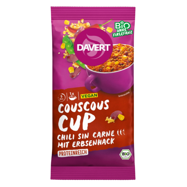 Davert Davert couscous-cup chili sin carne, økologisk