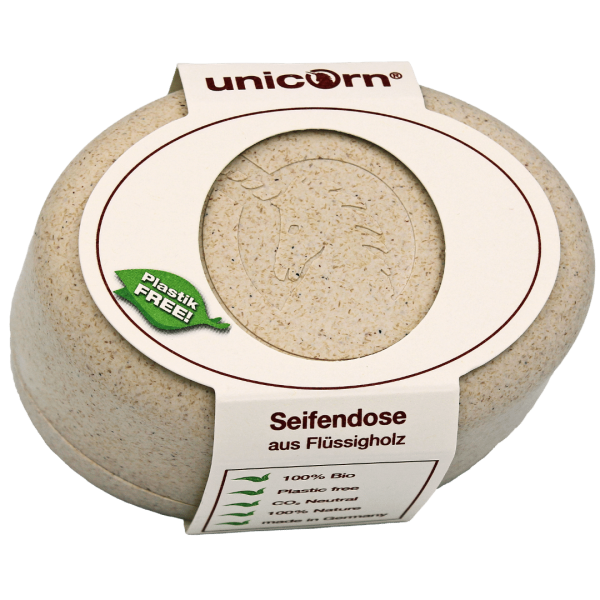 Spa Vivent unicorn® Seifendose aus Flüssigholz klein sahneweiß