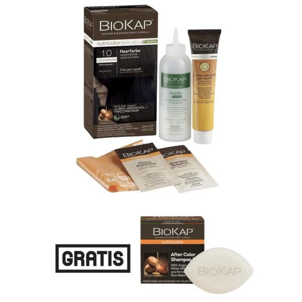 BioKap Hårfarve natursort nr. 1.0 + gratis shampoo, 135 ml