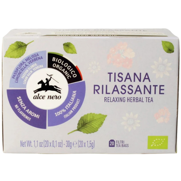 Alce Nero Økologisk urtete passionsblomst, melisse og jærnurt, 30 g