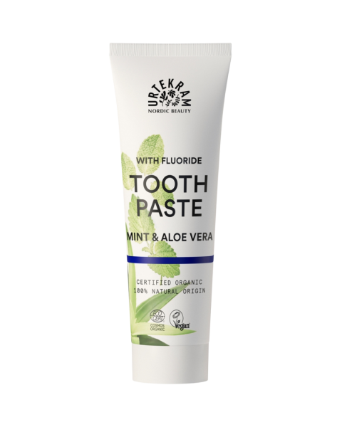 Urtekram Toothpaste Mint &amp; Aloe Vera with Fluoride, 75 ml