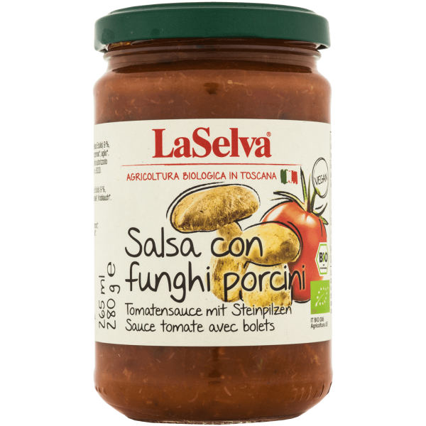 LaSelva Økologisk tomatsauce med porcini-svampe