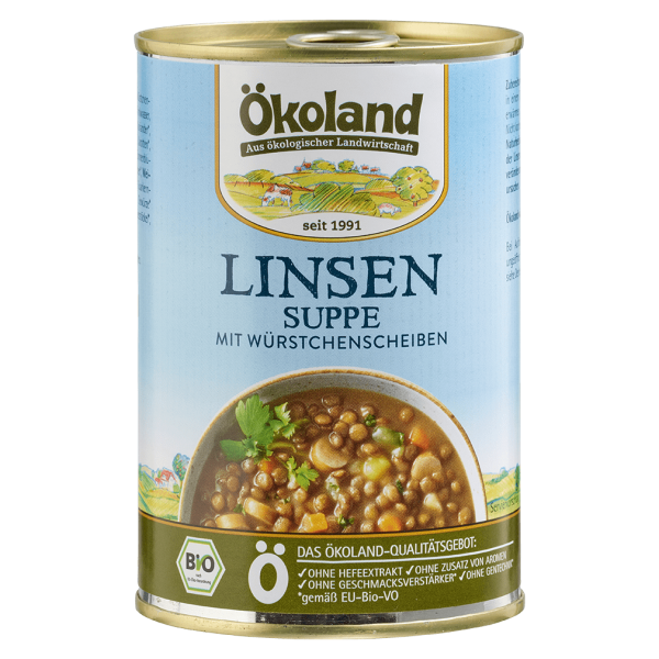 Ökoland Økologisk linsesuppe med pølseskiver