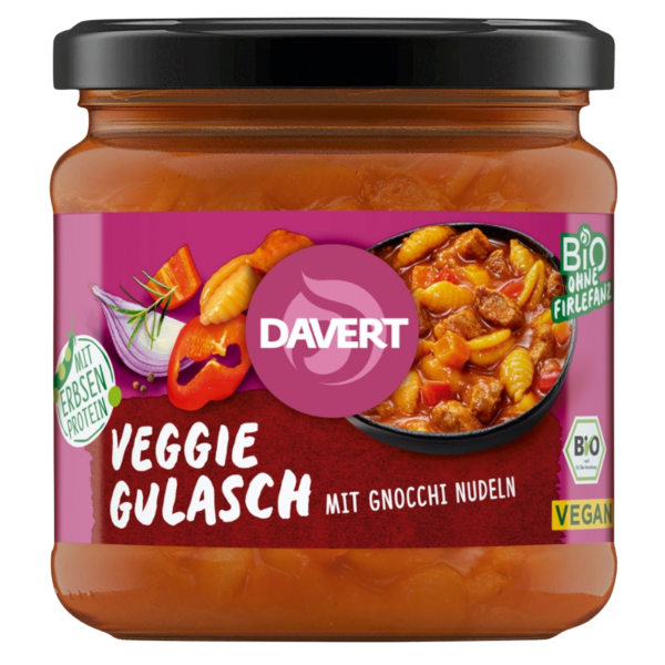 Davert Økologisk vegansk gullasch med pasta i glas