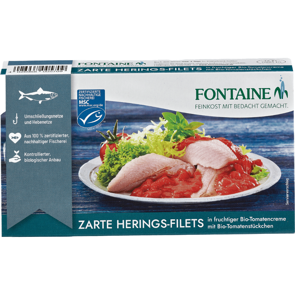 Heringsfilets in Bio-Tomatencreme von Fontaine bei greenist.de