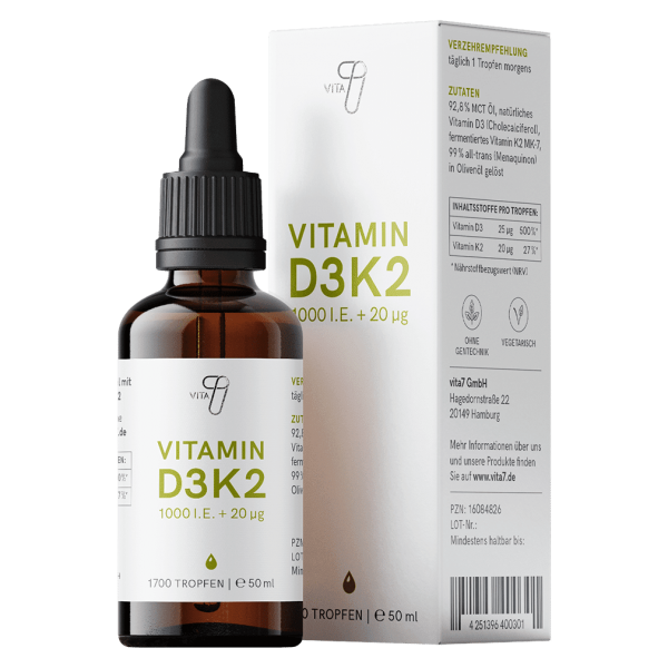 vita7 Vitamin D3K2 dråber bedst før 24.01.2024