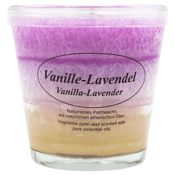 Kerzenfarm Stearinkerze im Glas Vanille-Lavendel
