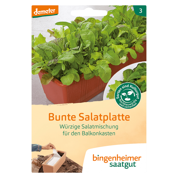 Bingenheimer Saatgut Økologisk salatblanding, farverigt salatfad