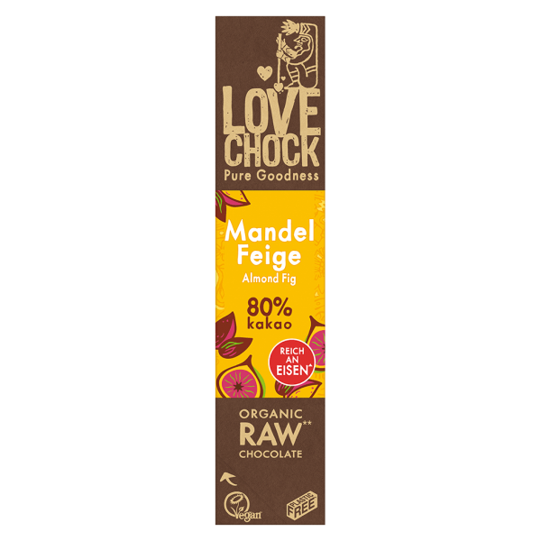 LOVECHOCK Økologisk Raw Mandel-Fig chokoladebar