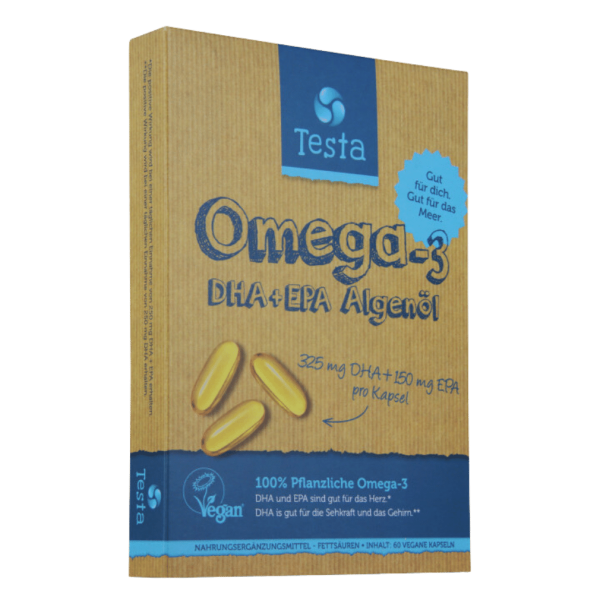 Testa Kapsler med algeolie Omega-3 DHA + EPA