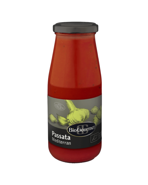 BioGourmet Øko Passata Mediterran passerede tomater, 410g