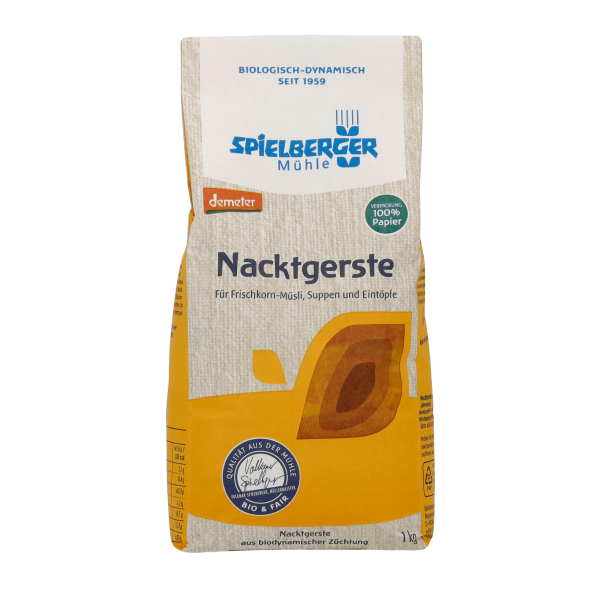 Spielberger Økologisk nøgenbyg helt korn, 1 kg