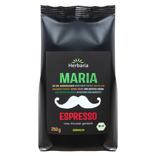 Herbaria Økologisk Espresso Maria formalet, 250g