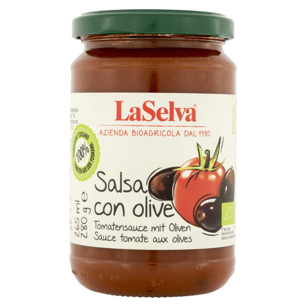 LaSelva Økologisk salsa med oliven
