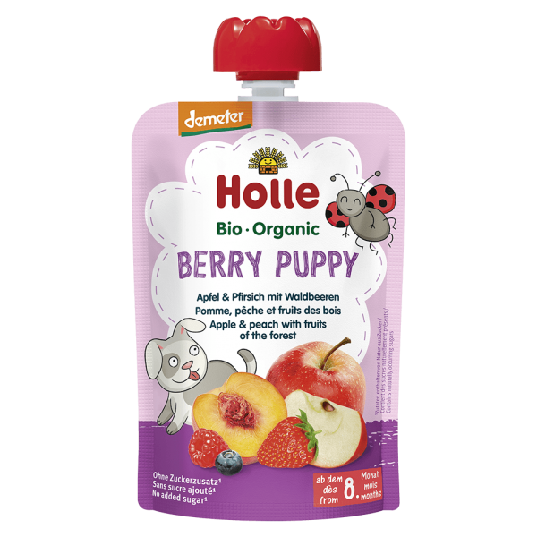 Holle Økologisk Berry Puppy, æble fersken vilde bær
