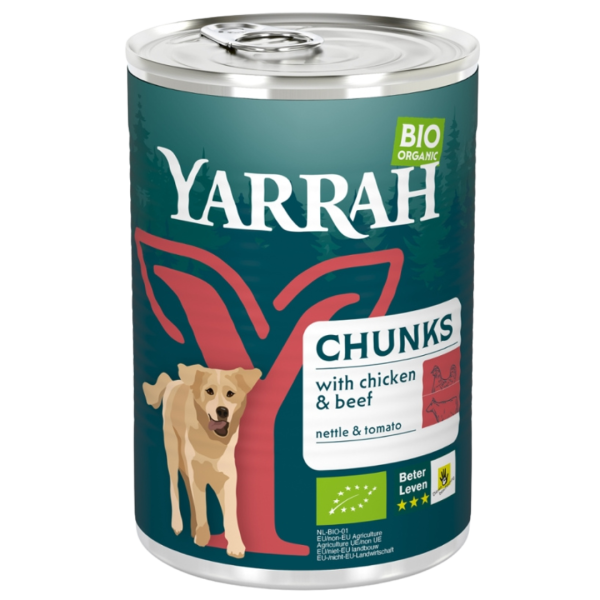 Yarrah Økologisk hundefoder oksekødsstykker