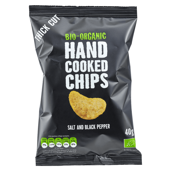 Trafo  Økologiske håndkogte chips Havsalt og sort peber