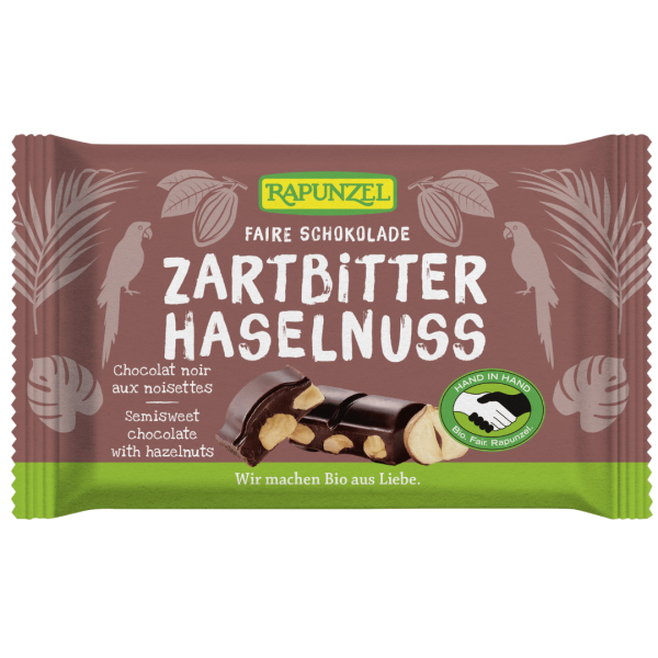 Rapunzel Bio Zartbitter Schokolade 60% Kakao mit Haselnuss HI