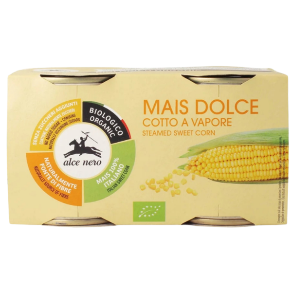 Alce Nero Økologisk dampet sukkermajs, vakuumpakket, 320 g
