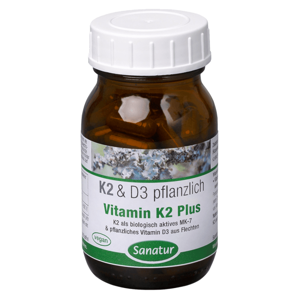 Sanatur Vitamin K2 Plus Vit. D3 Vegetabilske kapsler
