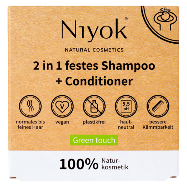 Niyok 2 i1 solid shampoo + balsam green touch