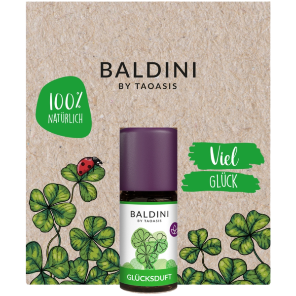 Baldini Viel Glück Mini-Duftset mit Holzkleeblatt