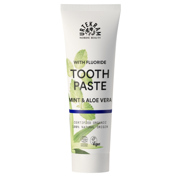 Urtekram Tandpasta mynte og aloe vera med fluorid, 75 ml