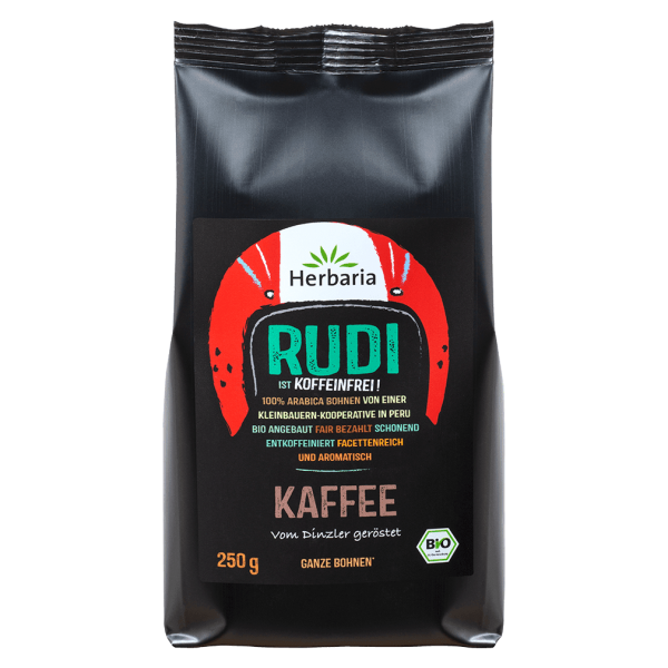 Herbaria Økologisk Rudi Kaffe koffeinfri hel, 250g