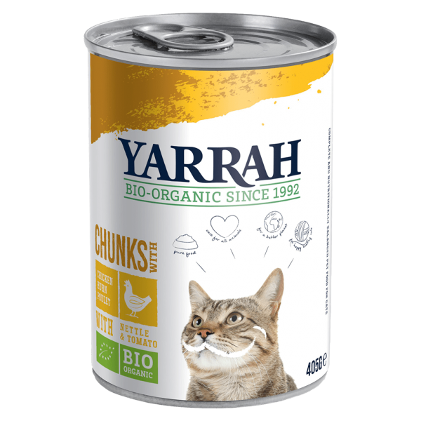 Yarrah Økologisk kattefoder med kyllingestykker i sauce