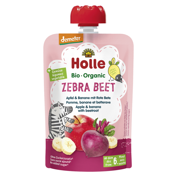 Holle Økologisk Zebra Beet, æble banan rødbede