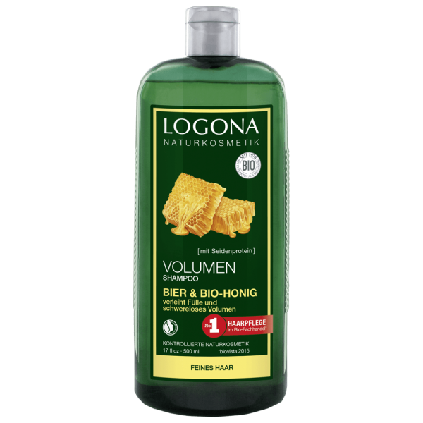 Logona Volume Shampoo øl &amp; økologisk honning, 500 ml