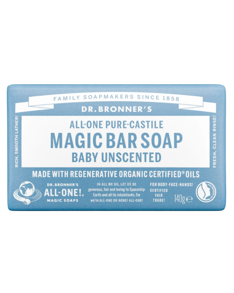 Dr. Bronners  Økologisk natursæbe Baby parfumefri, fast, 140g